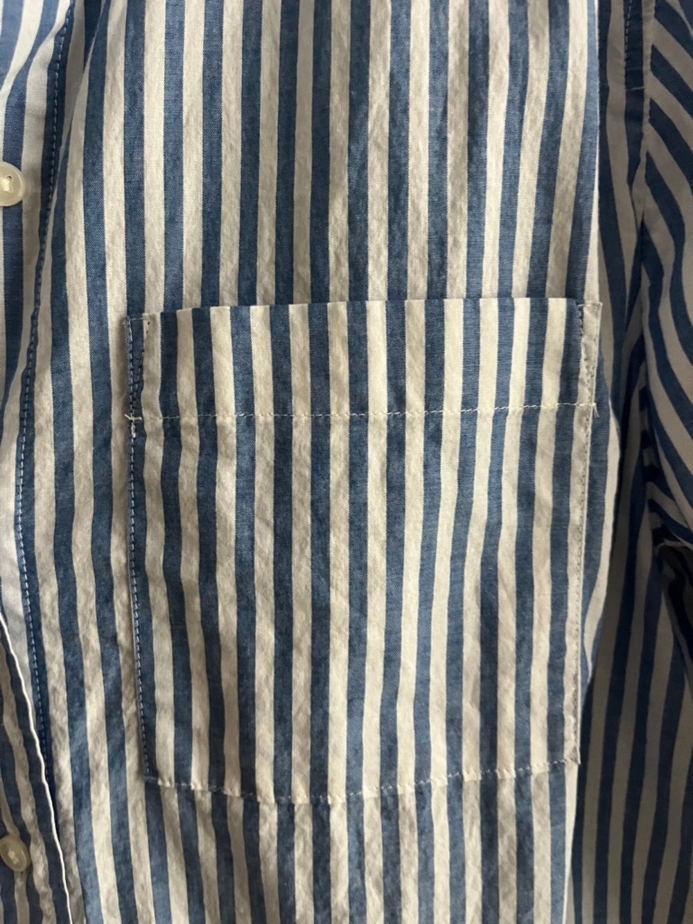 J. Crew Blue & White Vertical Stripe Button-Down Shirt - Picture 3 of 4